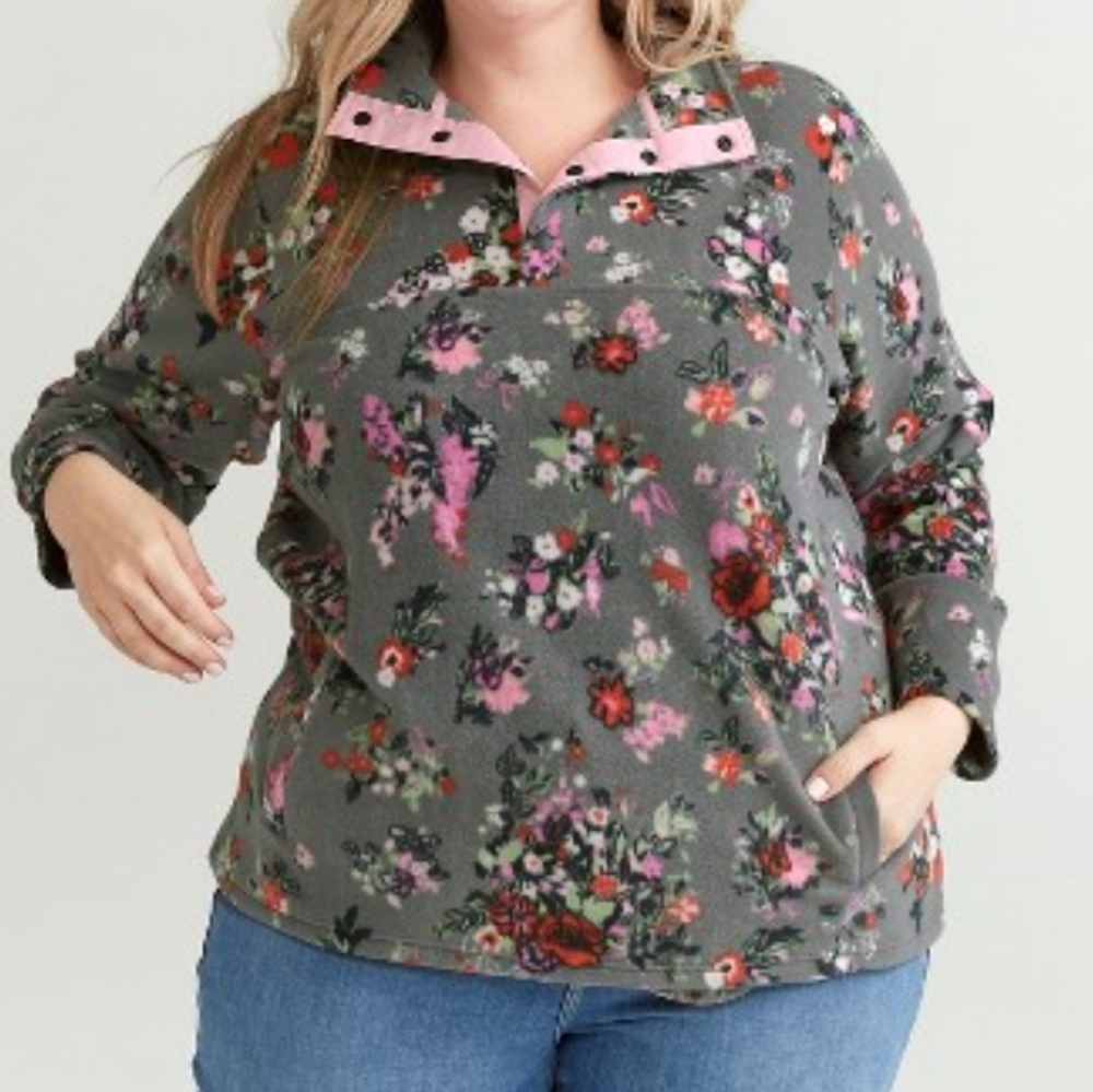 Vera Bradley fleece Pullover Hope  Blooms